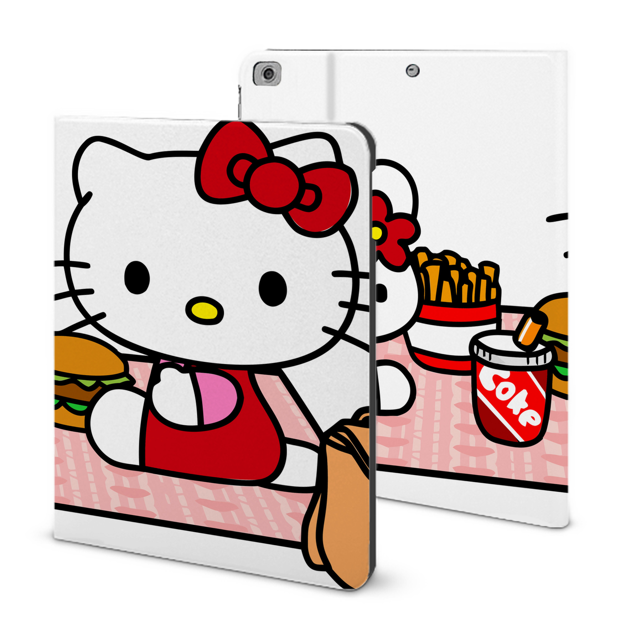 （画像用） Hello Kitty ハローキティ IPad ケース ブック型 PUレザー TPU 耐衝撃 軽量 薄型 ペン収納なし 全面保護 IPad 各モデル対応